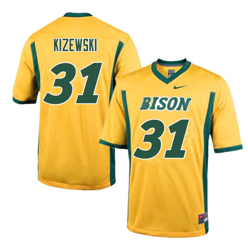 Men #31 Victor Kizewski North Dakota State Bison College Football Jerseys Sale-Yellow - Click Image to Close